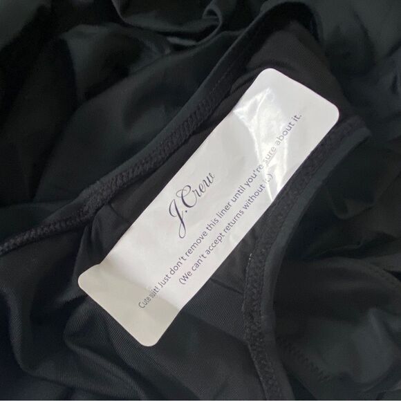 J Crew Black Jersey Lomellina Blouson Tassel Halter Strapless Swimsuit Sz 22 NWT - Picture 9 of 16